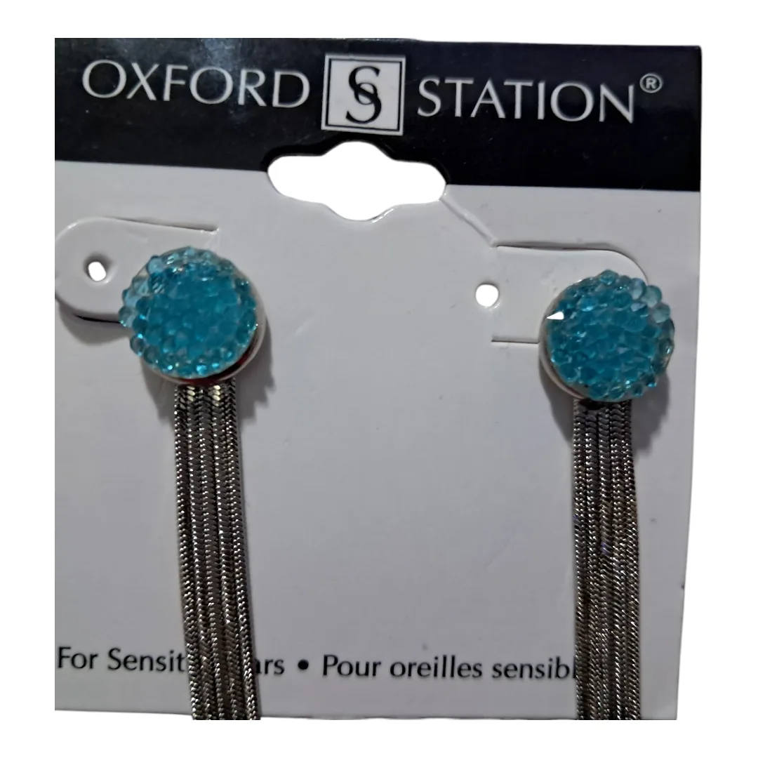 Turquoise Tassel Earrings for Sensitive Ears image indicator(2)