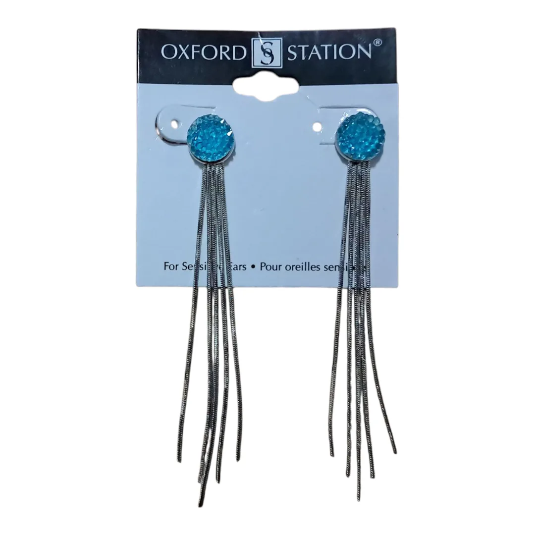 Turquoise Tassel Earrings for Sensitive Ears image indicator(3)