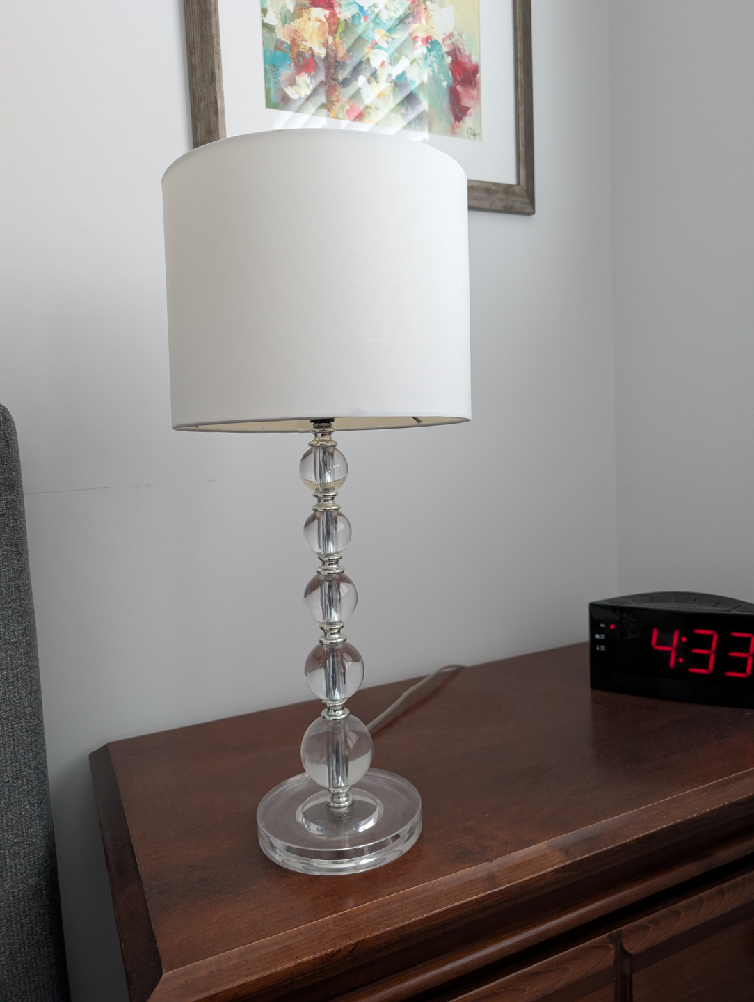 Elegant Crystal Table Lamp with White Shade