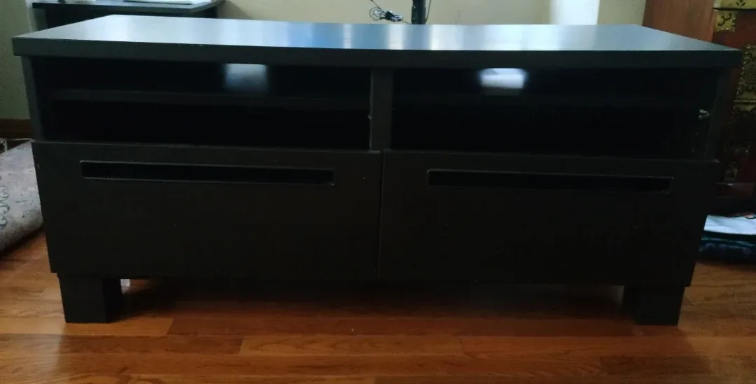 Black TV Stand with Drawers thumbnail