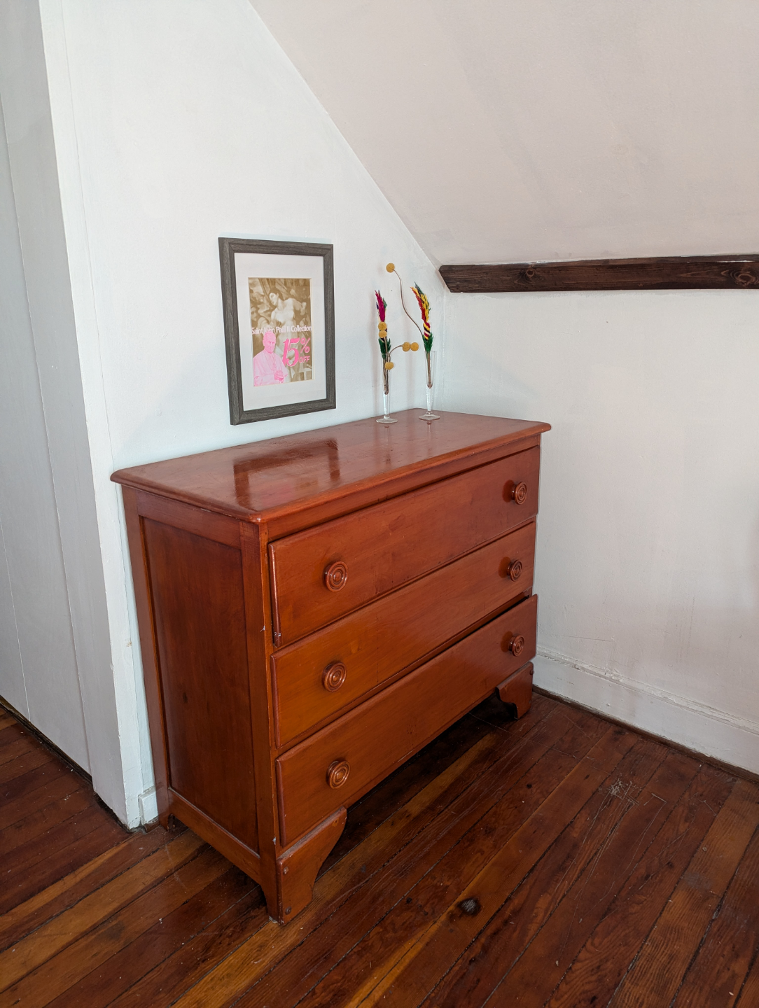 Vintage Wooden Three-Drawer Chest