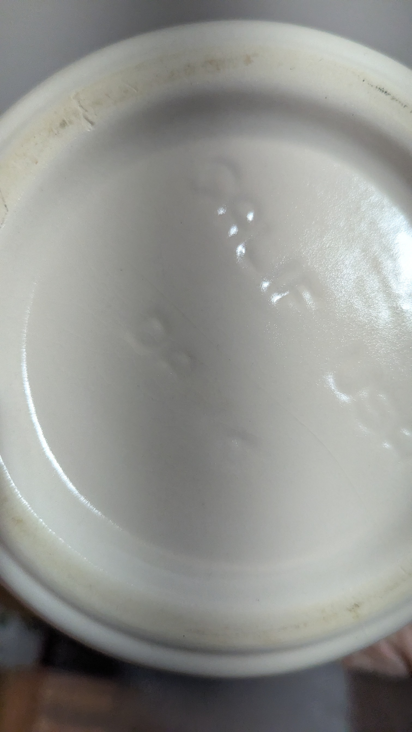 Mid-Century Modern White Pitcher with Brown Band - photo 5