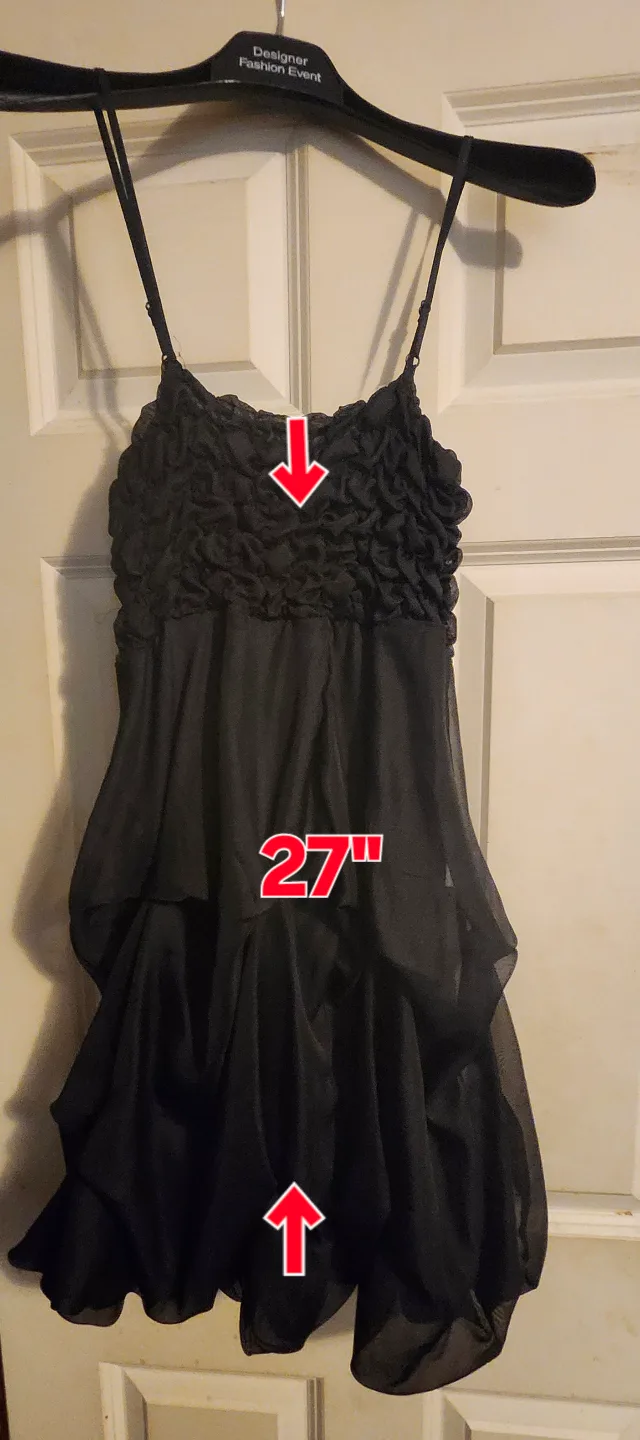 Black Ruffled Mini Dress thumbnail