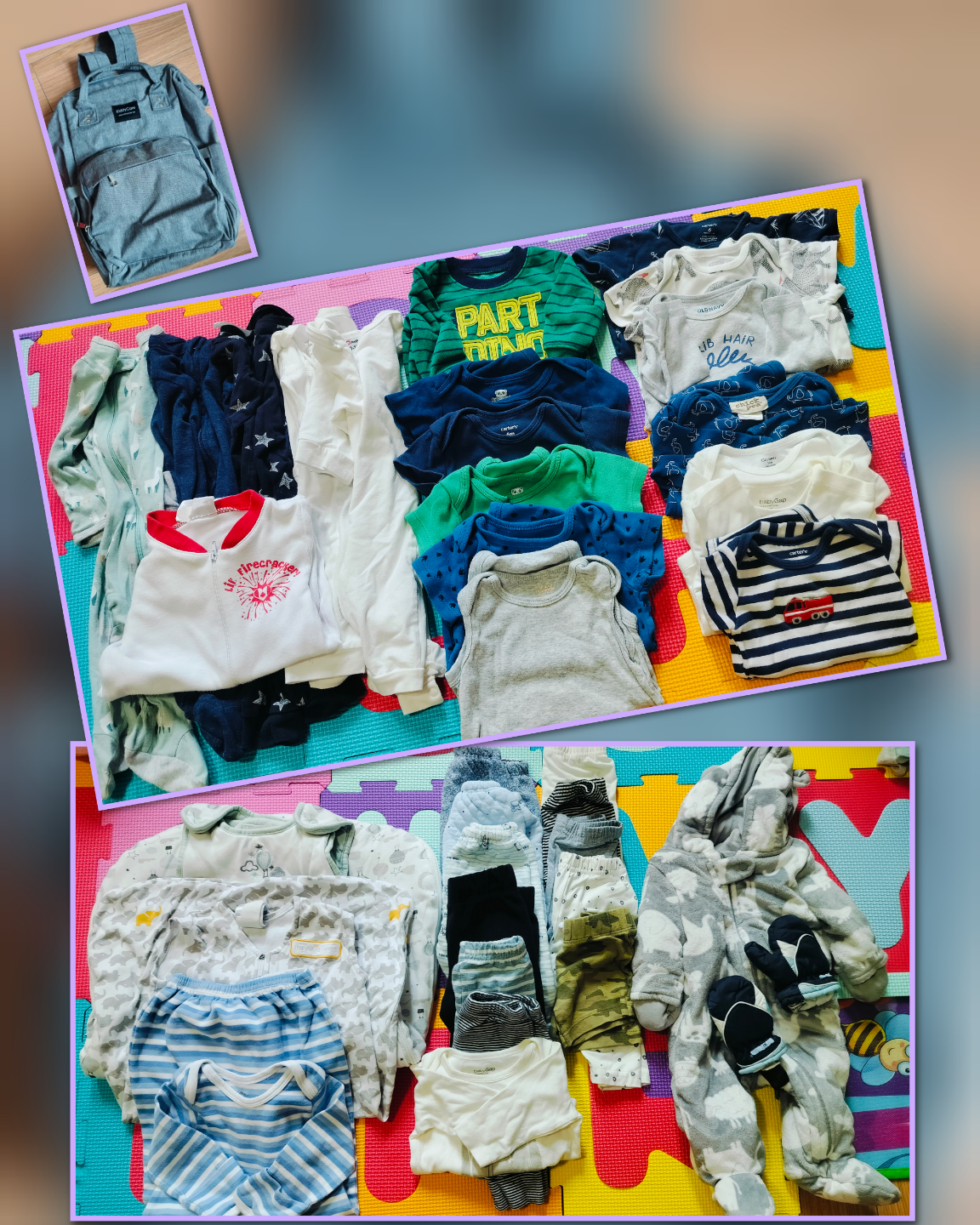 Baby Boy Clothes Bundle + Diaper Bag