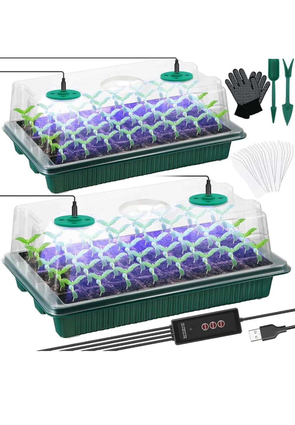 Smart Adjustable Grow Light Kit with Seed Starting Tray