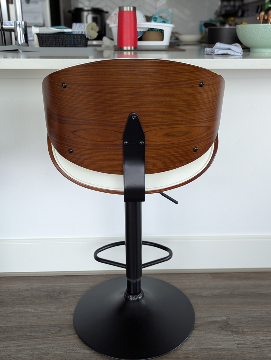Pair of Mid-Century Modern Adjustable Bar Stools - photo 3