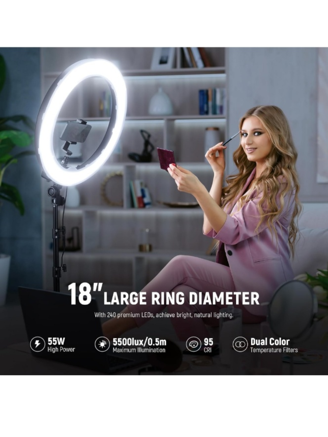 Neewer 18-inch LED Ring Light Kit with Stand - photo 3