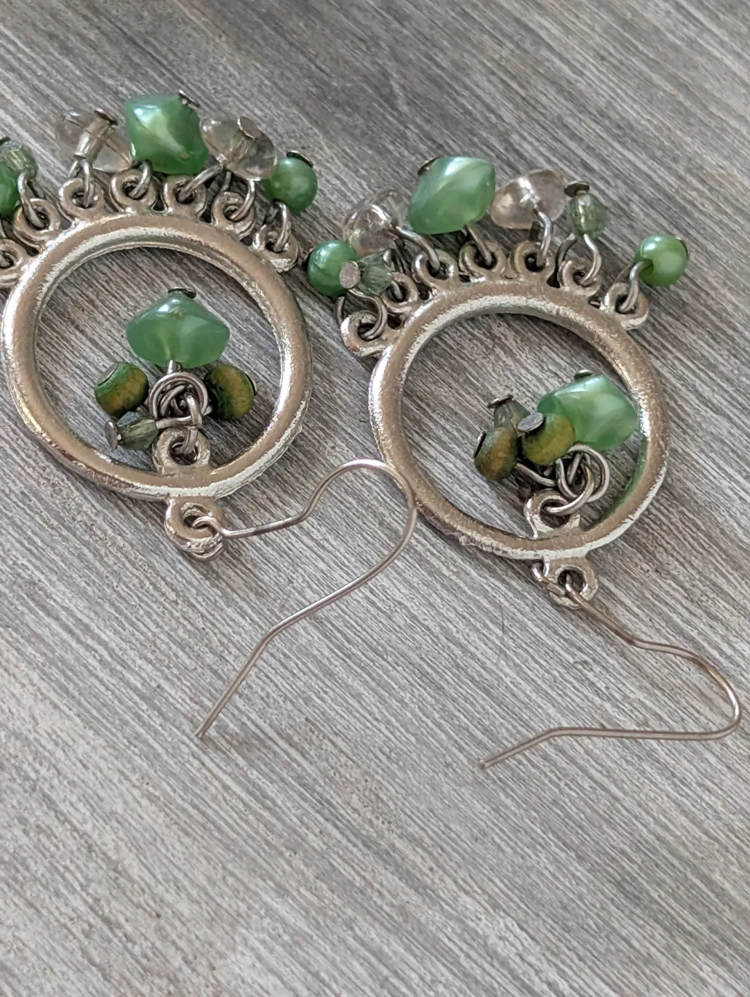 Silver Tone Beaded Dangle Earrings image indicator(4)