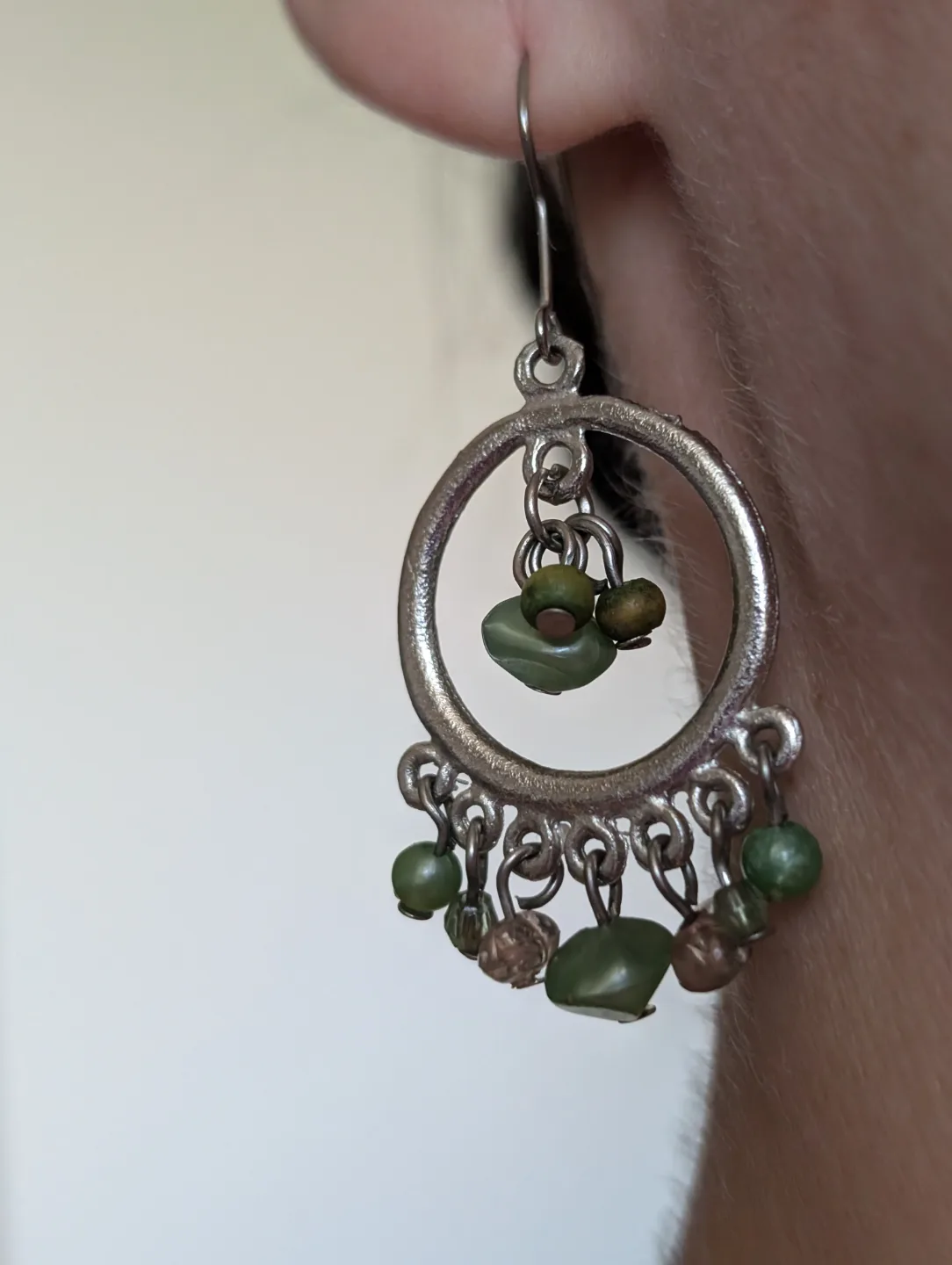 Silver Tone Beaded Dangle Earrings image indicator(8)