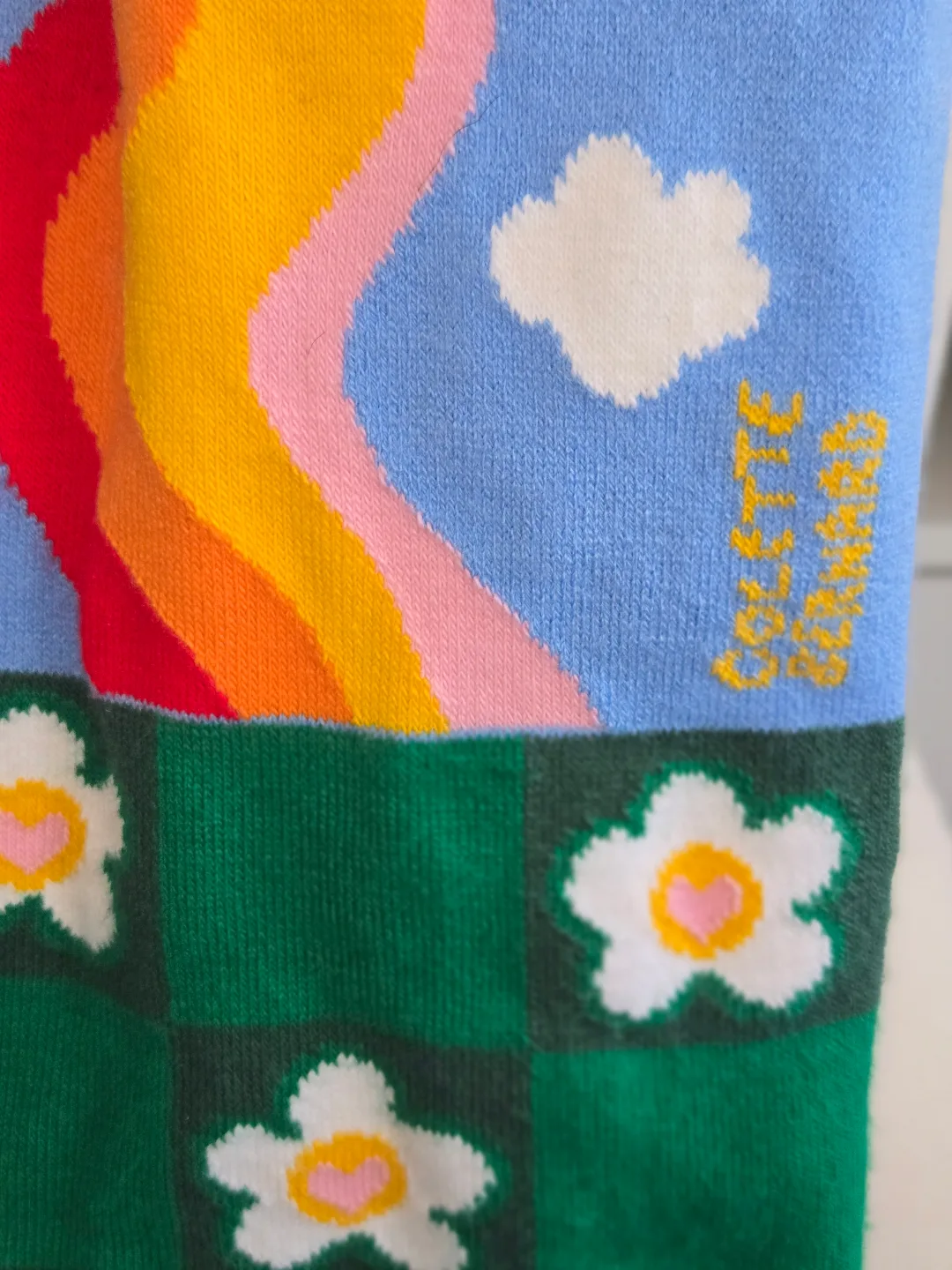 Beautiful Rainbow Knit Scarf by Artist Colette image indicator(3)