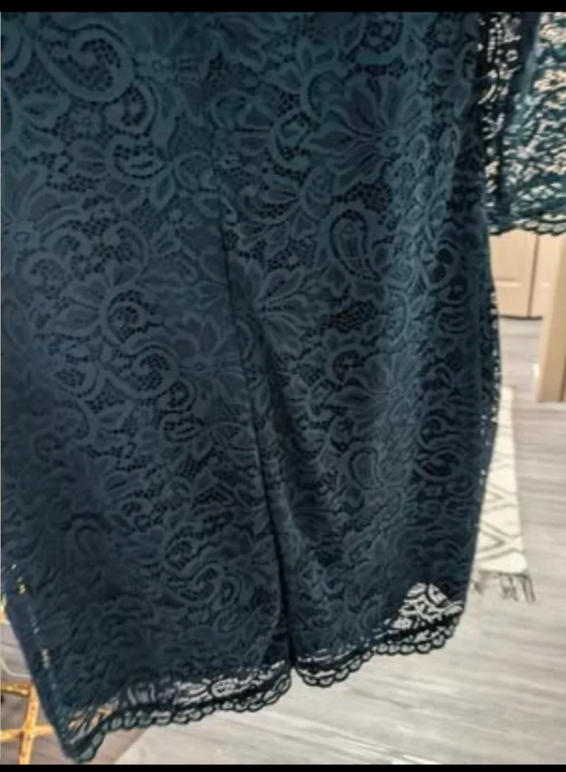 Gorgeous Dark Green Lace Dress image indicator(3)