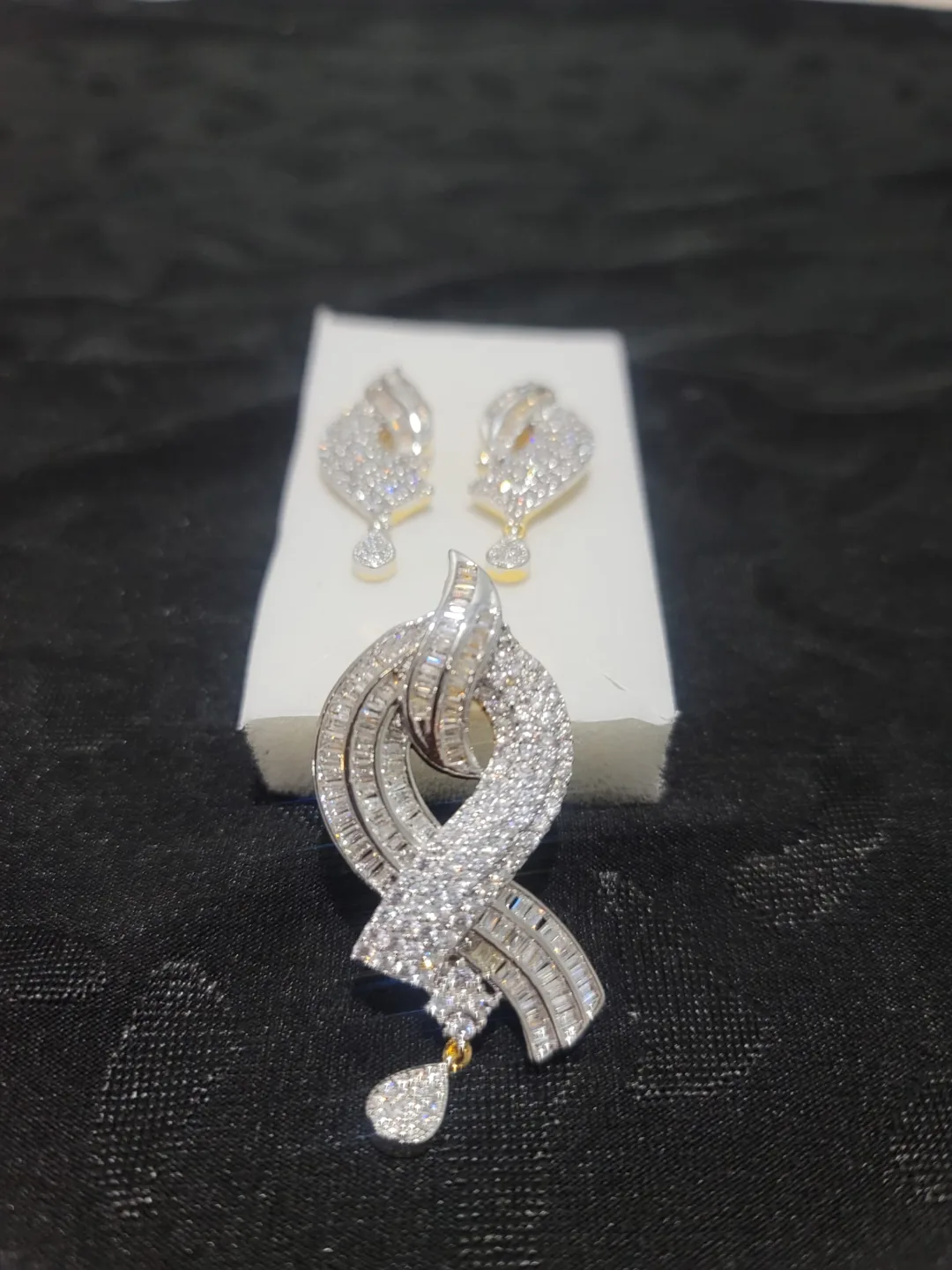 Elegant CZ Pendant and Earring Set thumbnail