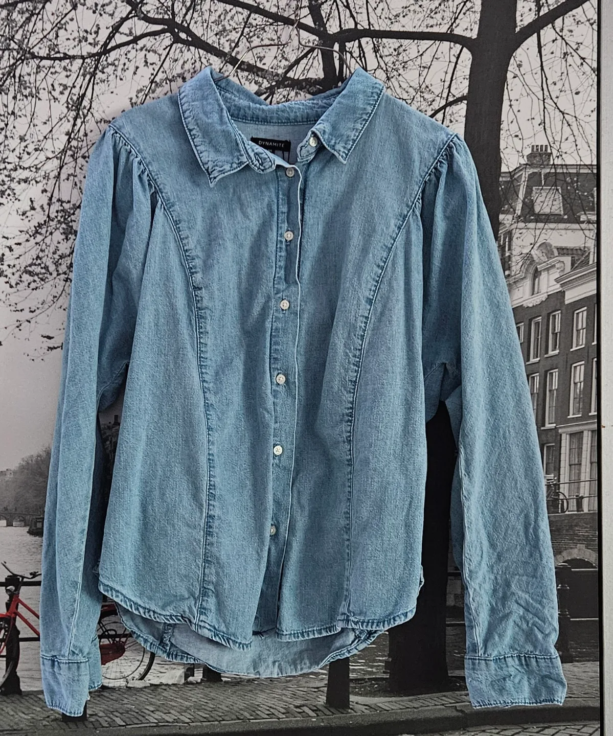 Dynamite- Women's Denim Button-Down Shirt image indicator(2)