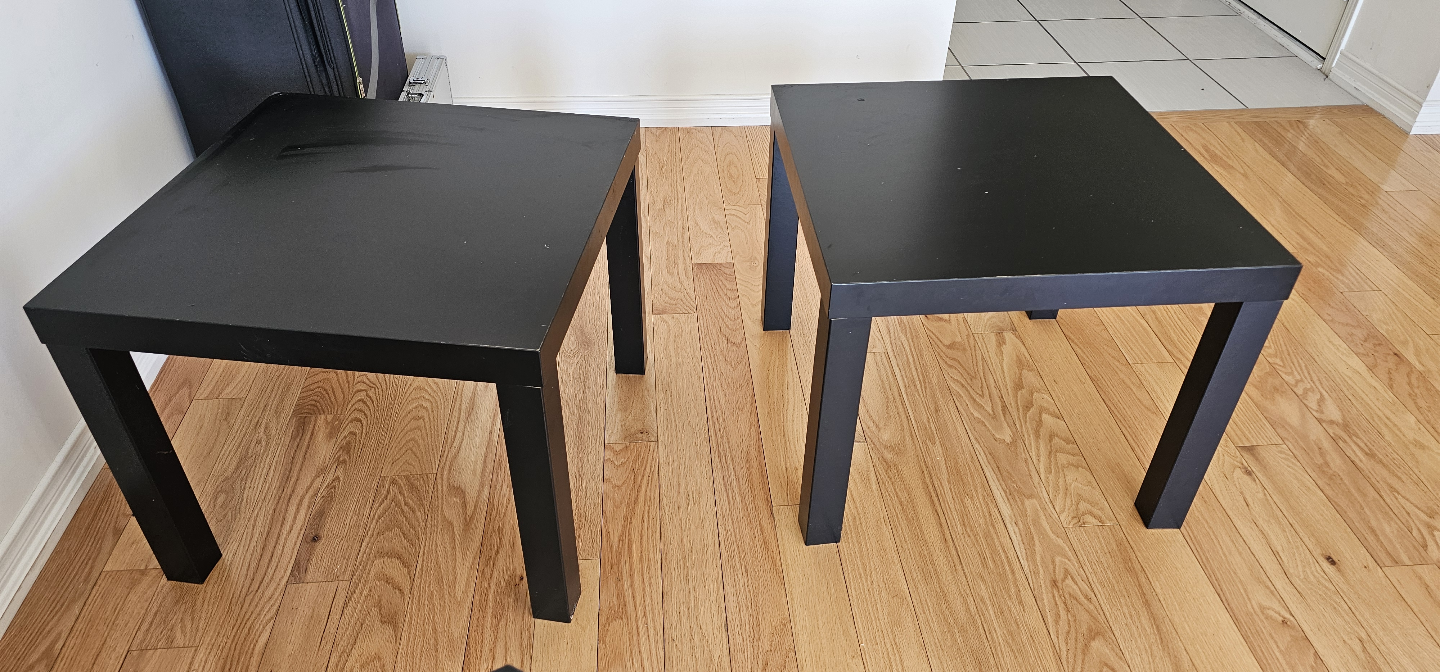 Pair of Black IKEA Lack Side Tables
