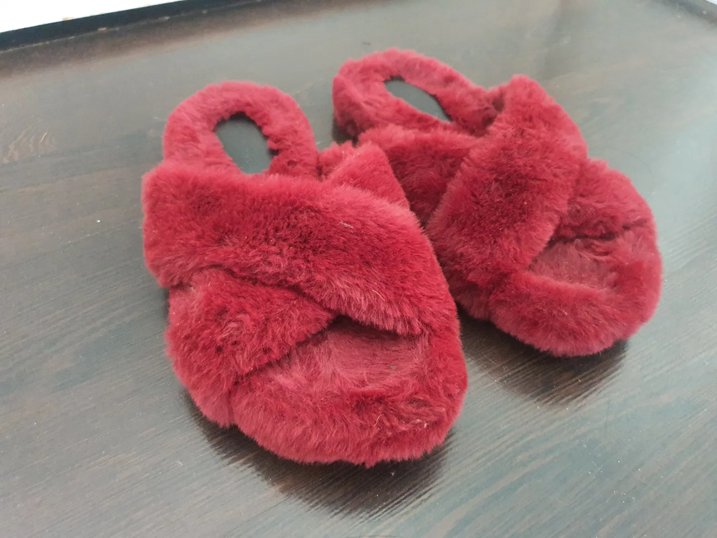 Banana Republic Burgundy Crossover Slide Slippers - Size 9 thumbnail