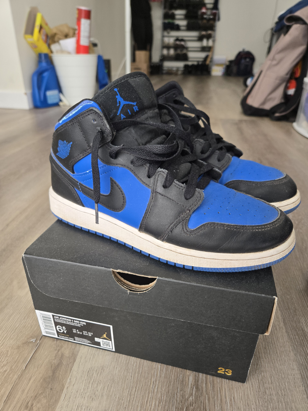 Air Jordan 1 Mid SE GS (Youth) Royal Blue/Black Size 6.5Y