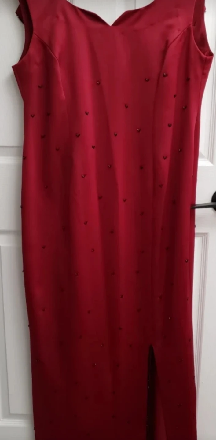 special occasion Stunning Red Beaded Maxi Dress - photo 3