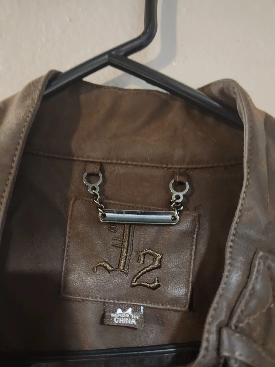 Women's Brown Faux Leather Jacket Size M image indicator(3)