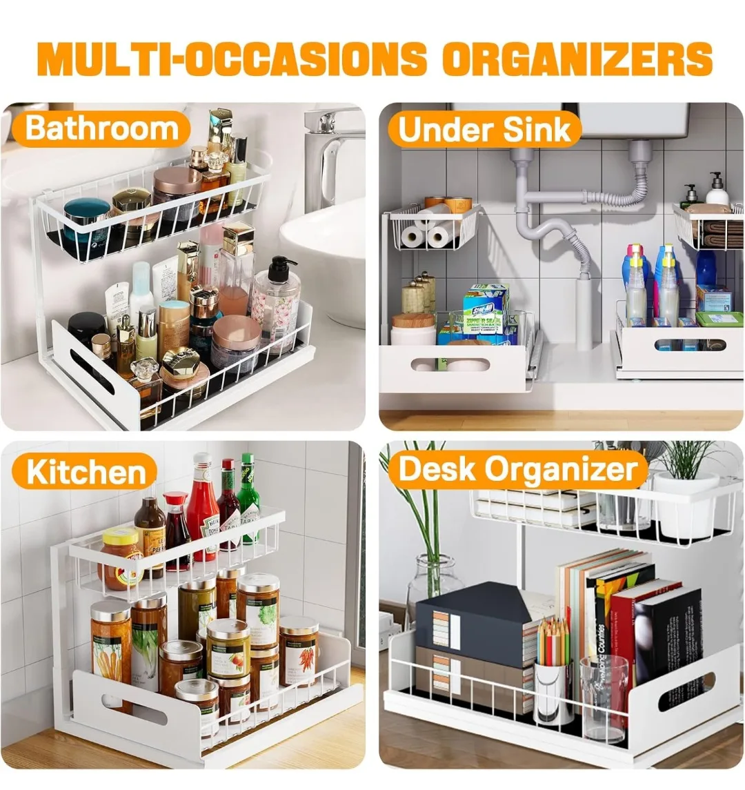 Two-Tier Under-Sink Organizer - White image indicator(3)