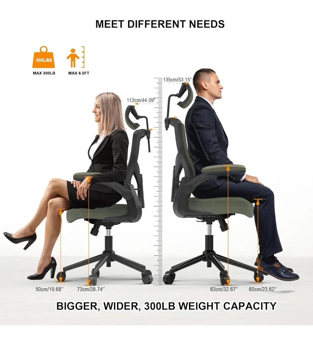 Ergonomic Mesh Office Chair with Adjustable Headrest image indicator(9)