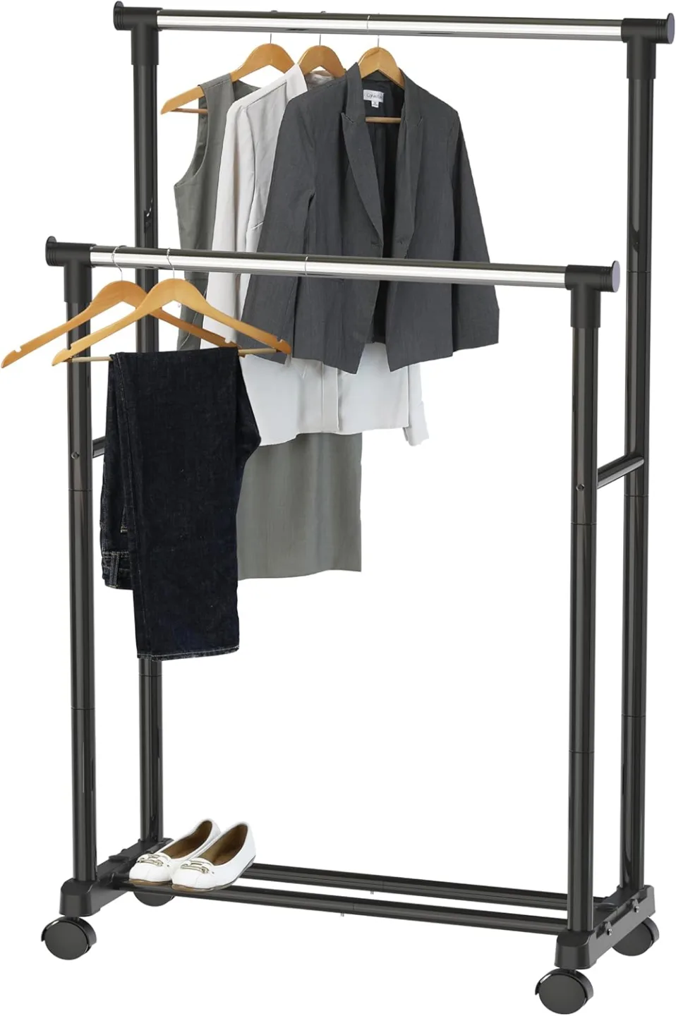 Simple Double Garment Rack with Wheels x 2 Make an offer! FREE thumbnail