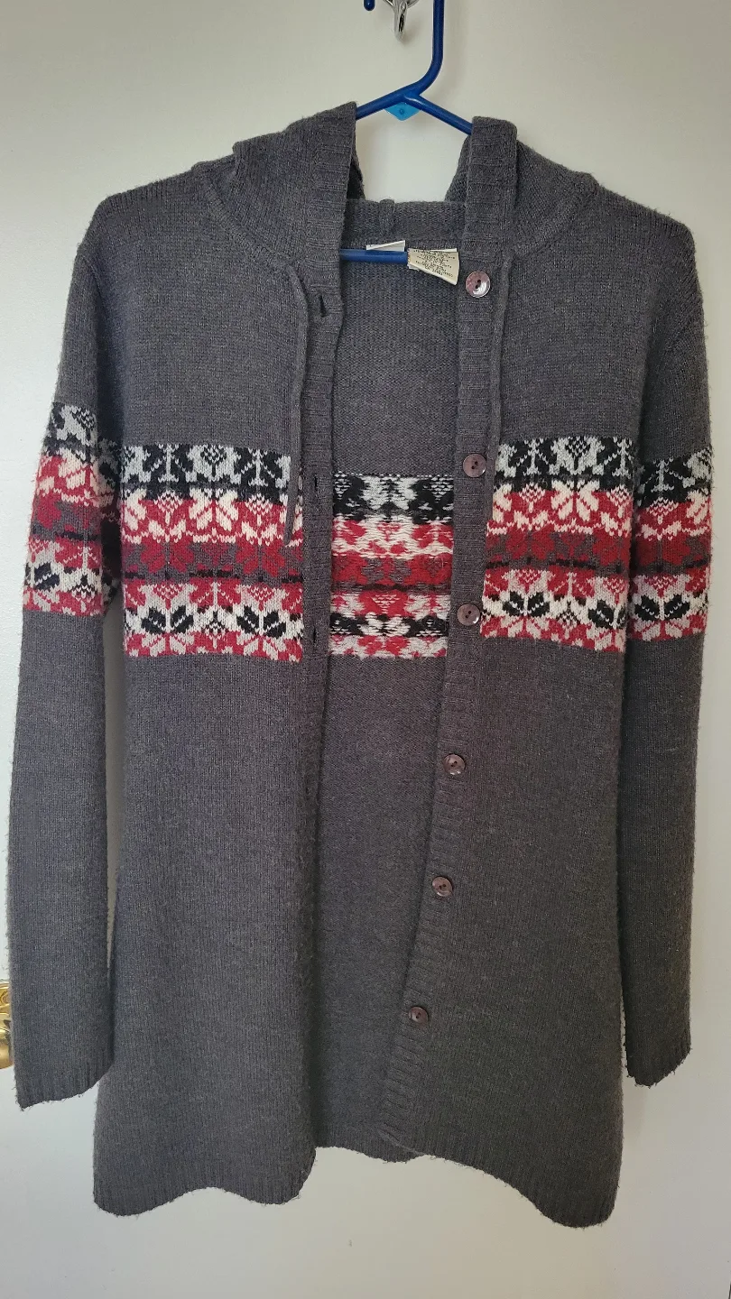 #freecycle Women's Size Small Hooded Cardigan Sweater thumbnail