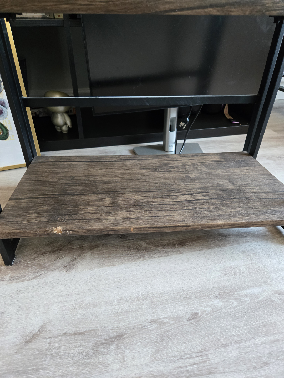 Modern 4-Tier Wood and Metal Shelving Unit - photo 2