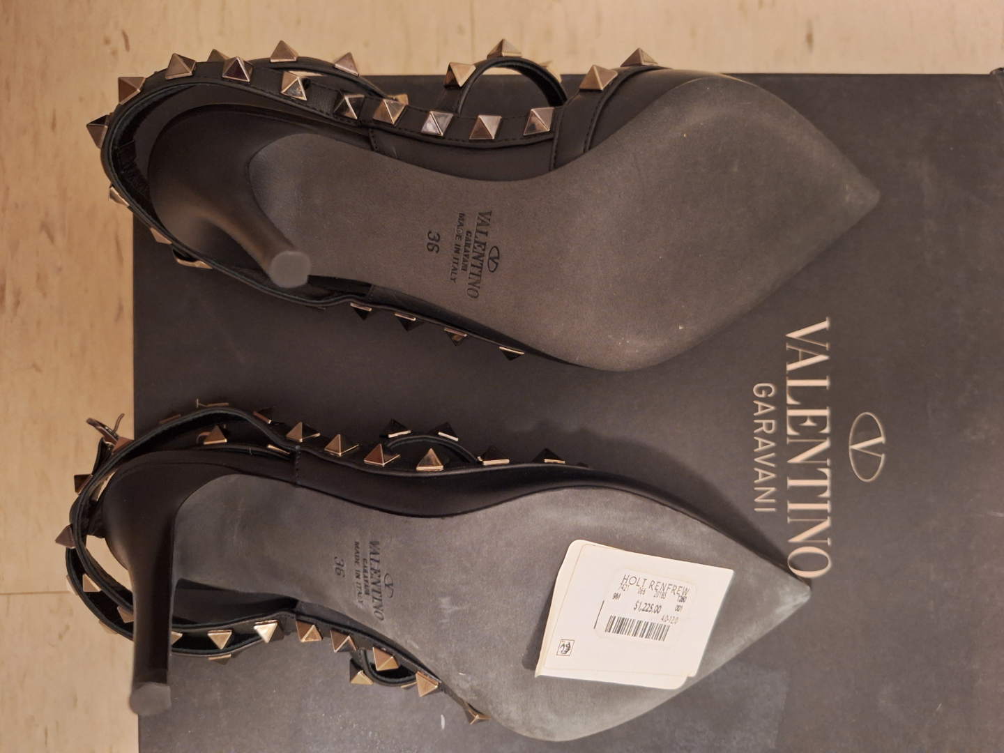 Valentino Garavani Black Studded Heels, Size 36 - photo 3