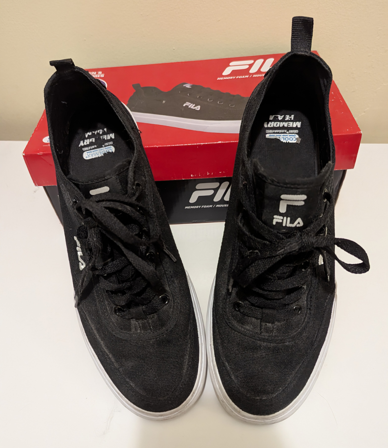 Fila Men's Memory Foam Canvas Low-Top Sneakers - Size 10 - photo 3