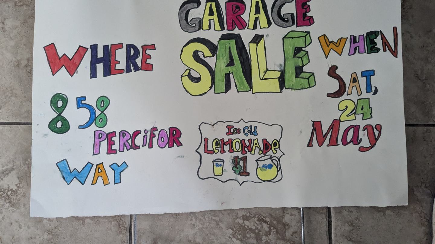 Garage Sale Sign - May 24th