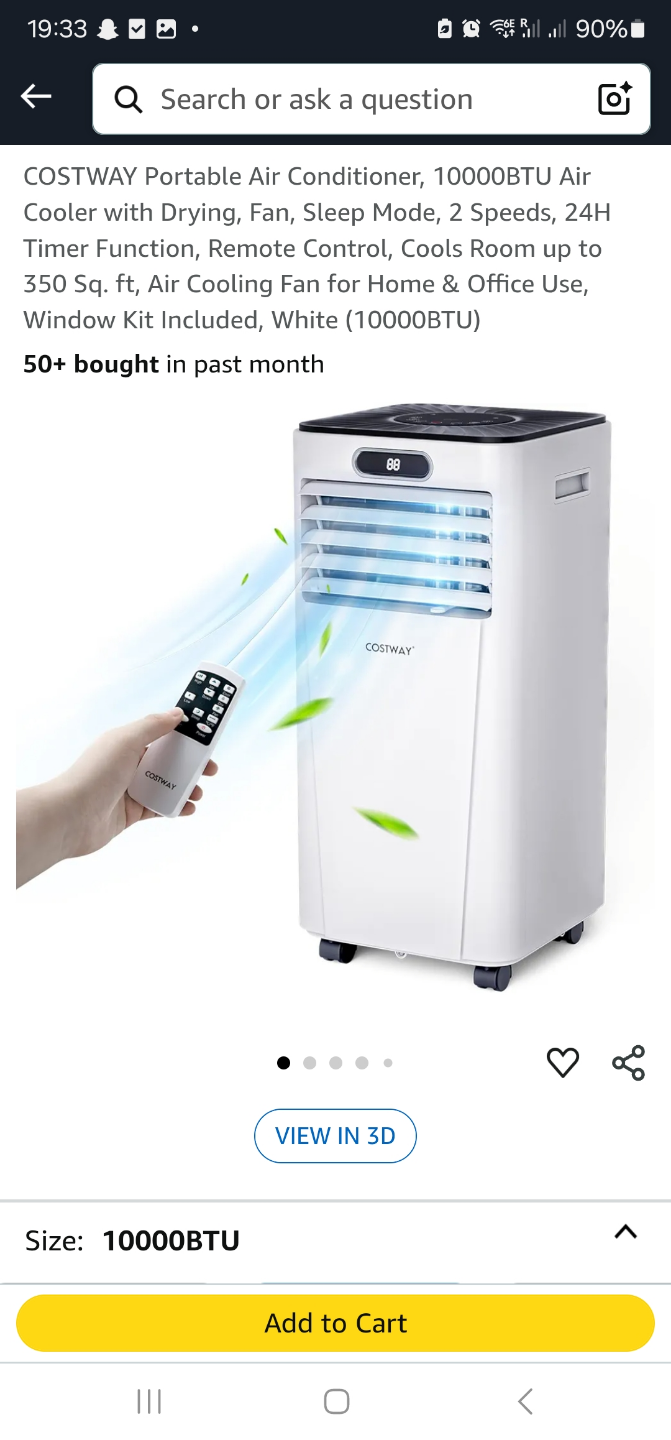 COSTWAY 10000BTU Portable Air Conditioner - photo 3