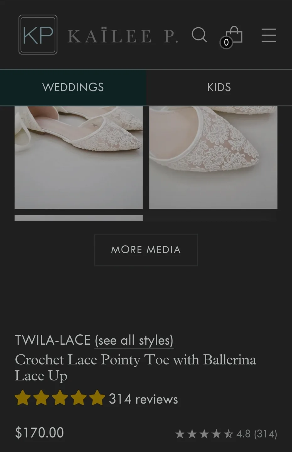 *NEW* KAILEE P. White Floral Lace Bridal Flats, Size 7.5 image indicator(8)