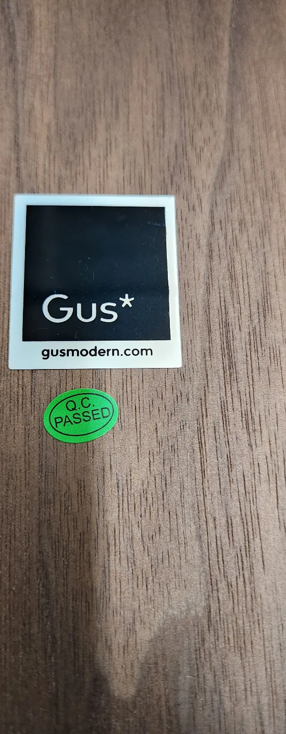 Set of Three Gus* Walnut Wood Bar Stools with Black Metal Legs image indicator(2)