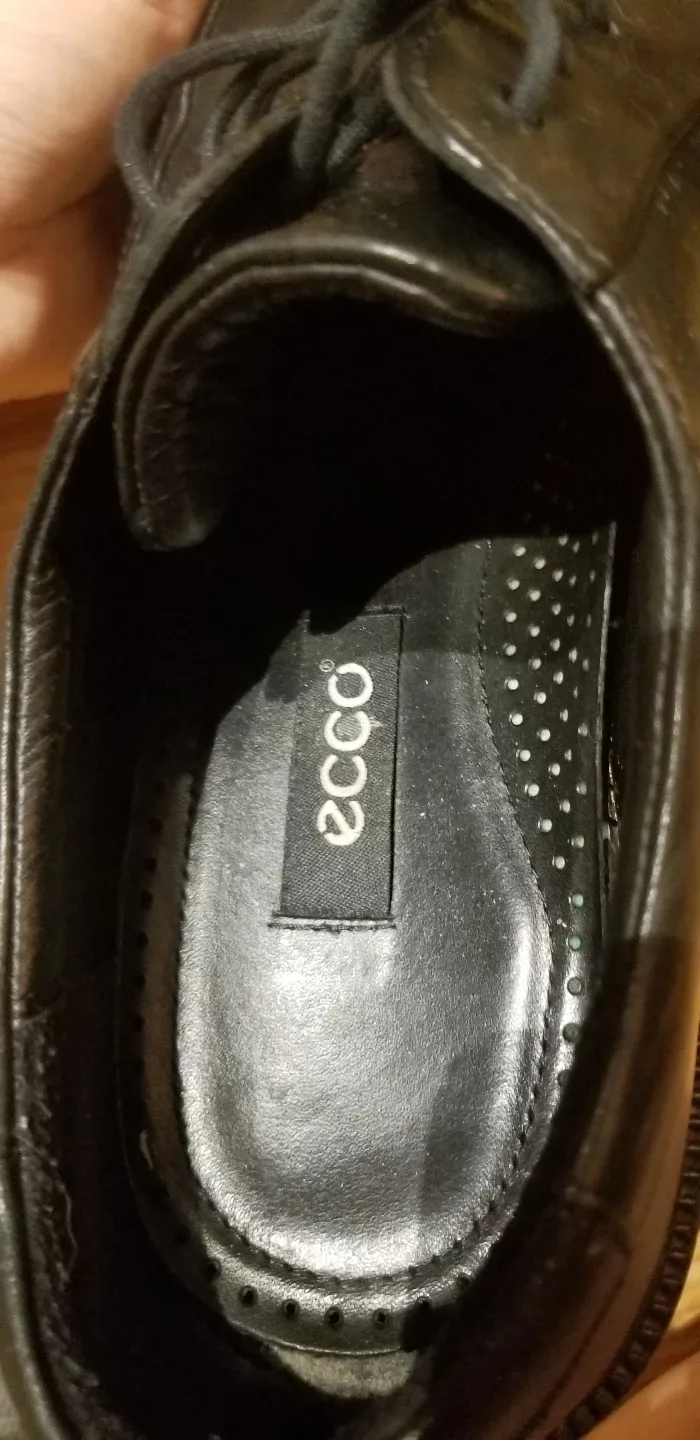 Men's Ecco Black Leather Dress Shoes - Sz 45 image indicator(3)