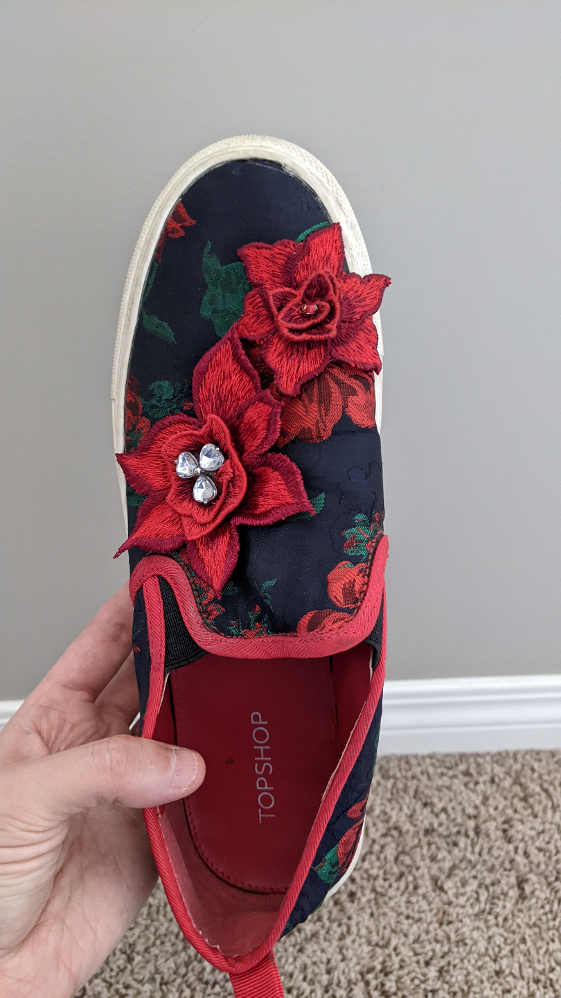 Topshop Floral Slip-On Sneakers - Size 38 - photo 2