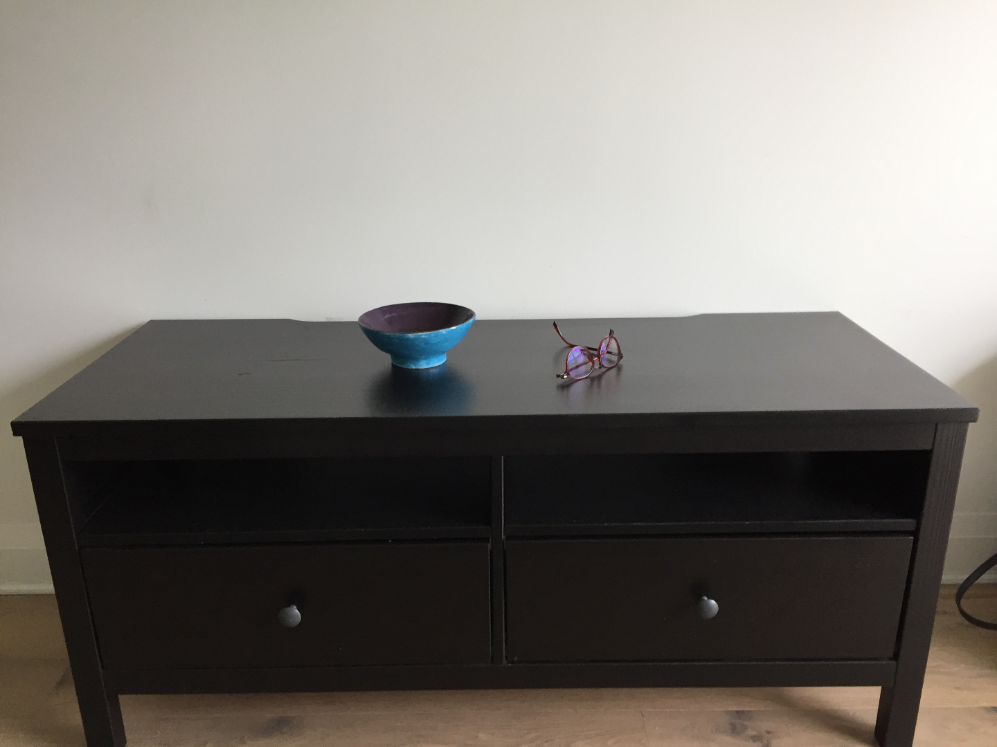 IKEA Black TV Stand with Drawers