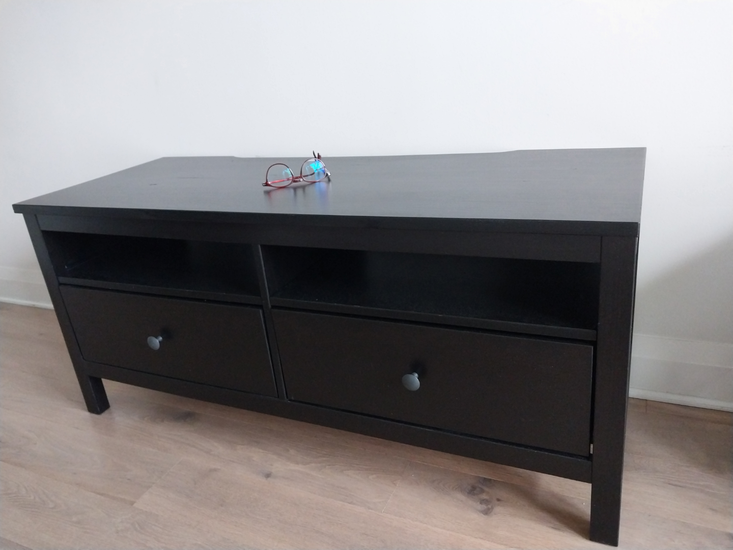 IKEA Black TV Stand with Drawers - photo 2