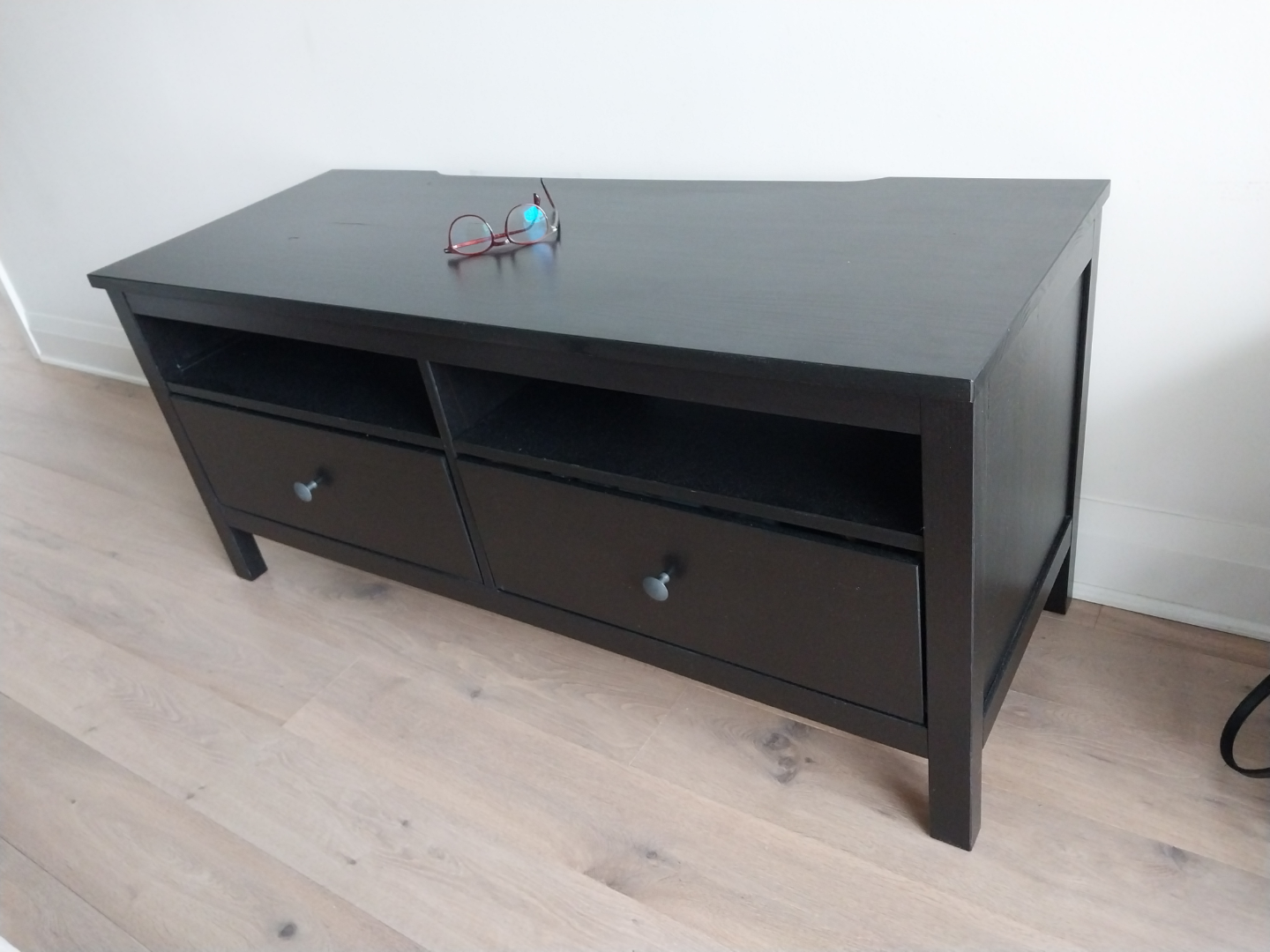 IKEA Black TV Stand with Drawers - photo 3