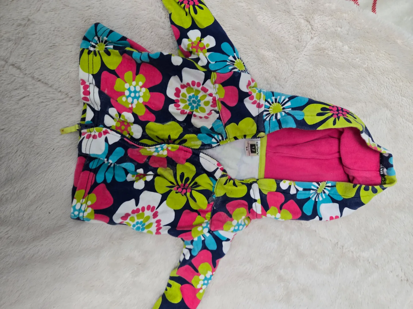 Carter's Floral Zip-Up Hoodie 12M🏒 thumbnail
