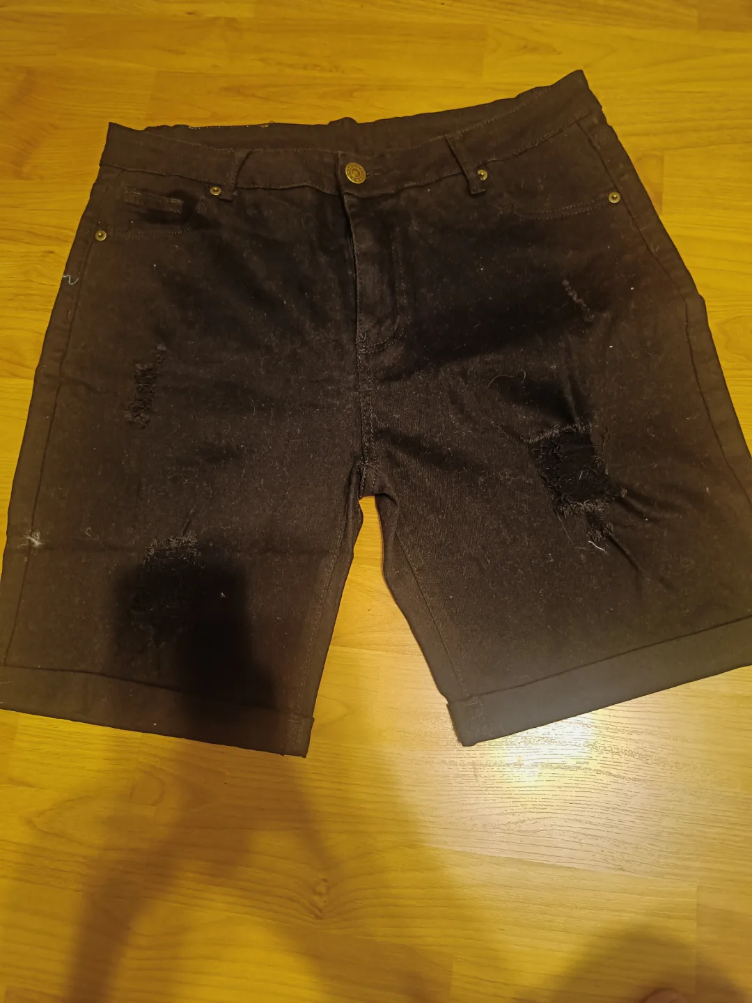Black Denim Shorts image indicator(2)