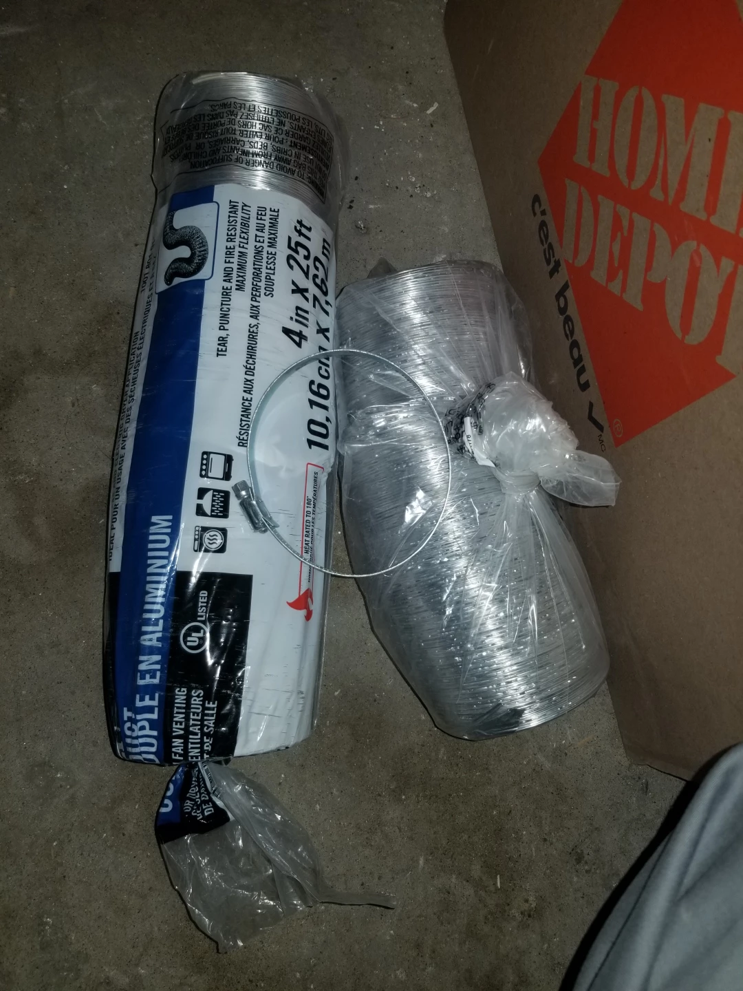 4-inch x 25ft Flexible Aluminum Ducting