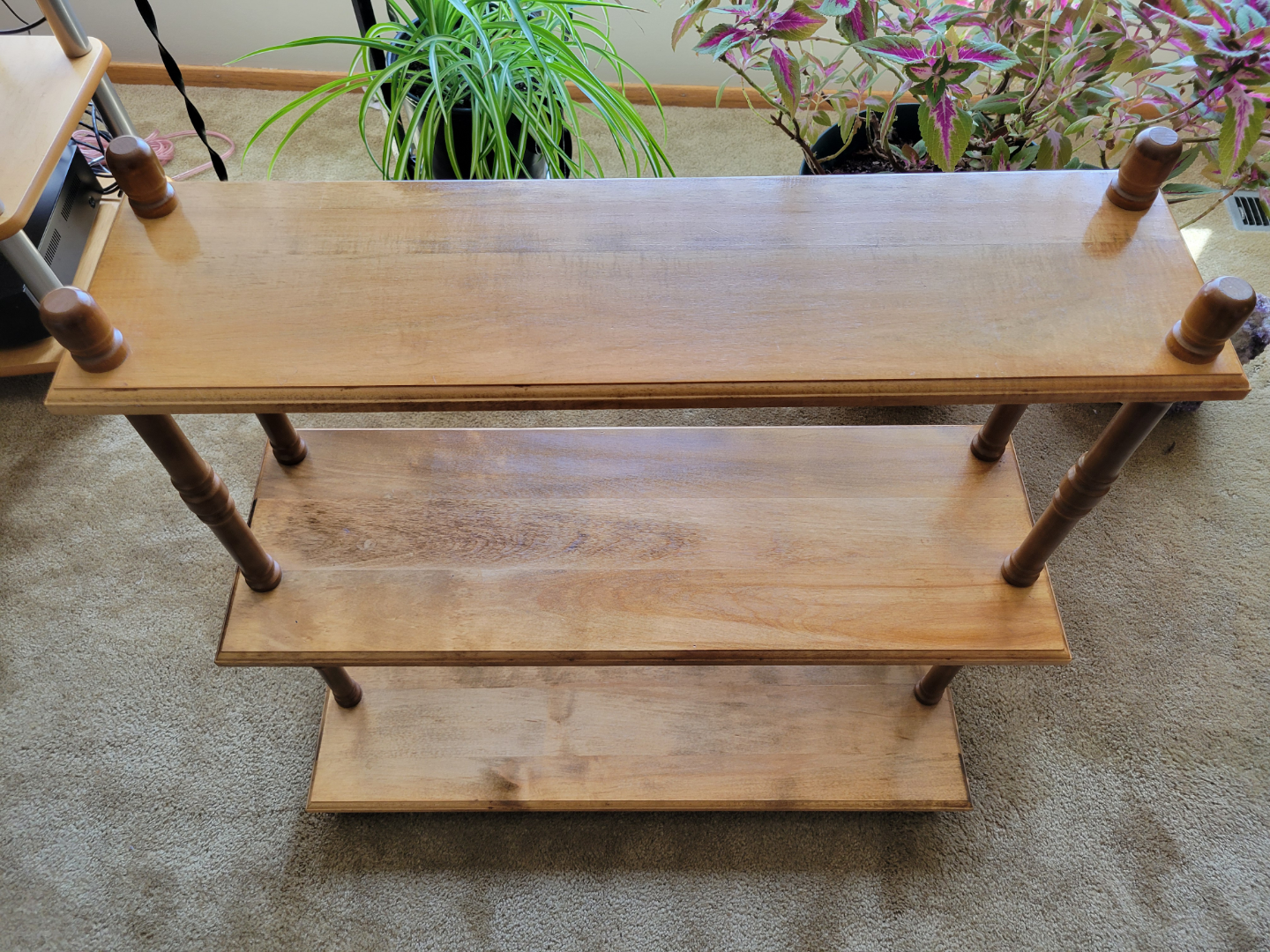 Three-Tier Wooden Shelf Unit
