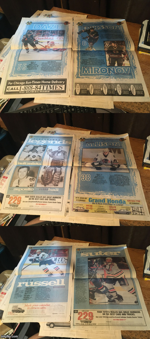 lot of 49 Chicago Sun times Chicago Blackhawks posters 98-00 - photo 2