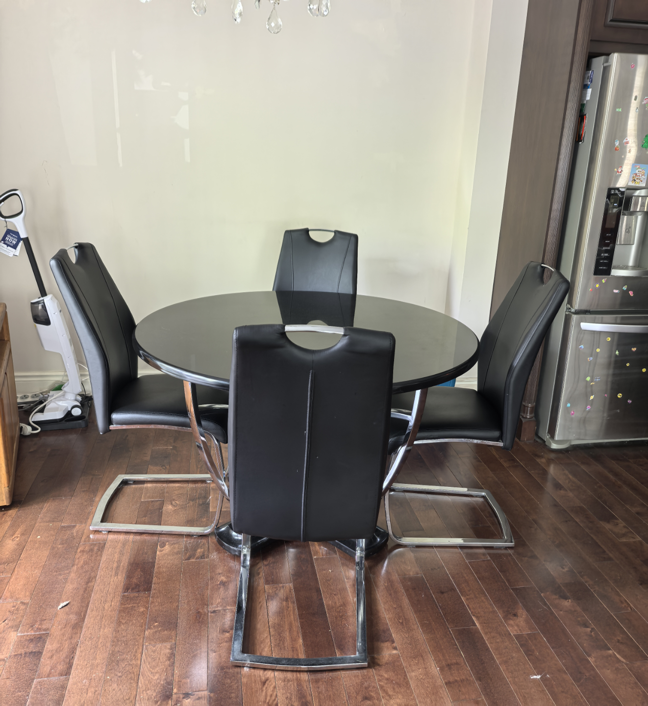 Black  Dining Table Set with 4 Chairs - photo 2