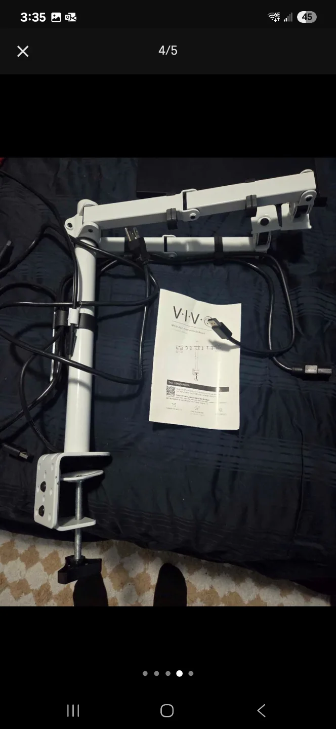 VIVO Dual Monitor Desk Mount - White image indicator(3)