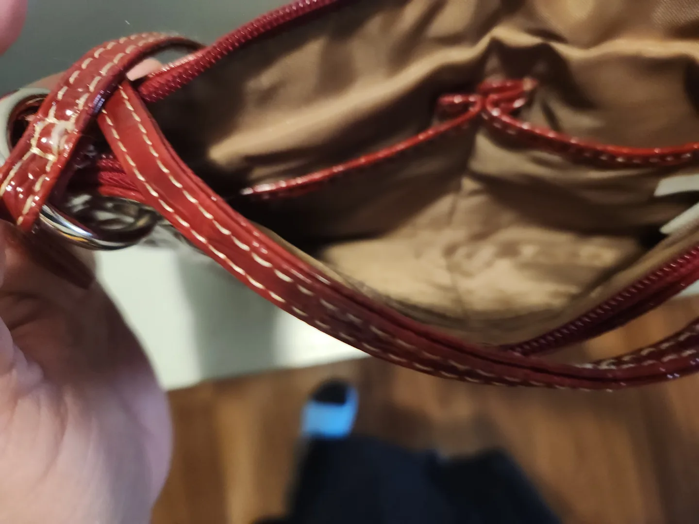 Red Crocodile-Patterned Crossbody Handbag image indicator(2)