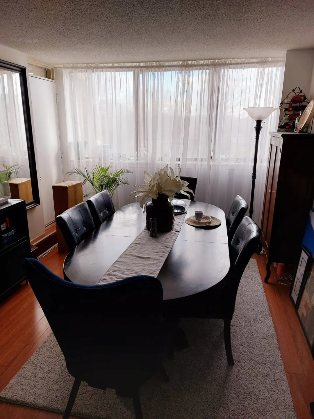 Dark wood dining table ....for free thumbnail