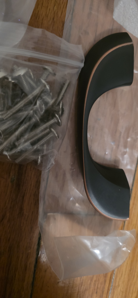 Cabinet Drawer Pulls with Screws Matte Black and Copper - photo 3
