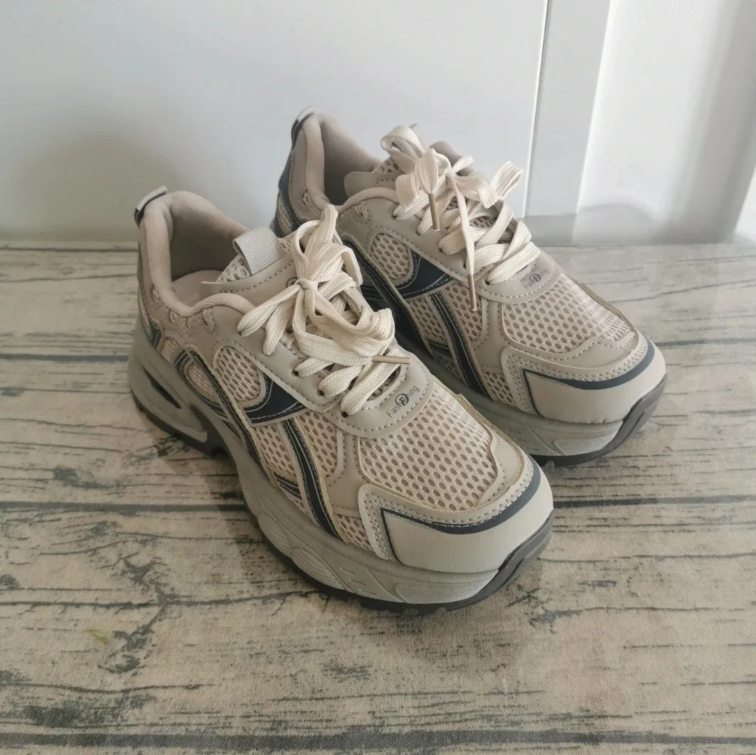 Brand New Beige and Grey Fashion Sneakers for women image indicator(3)