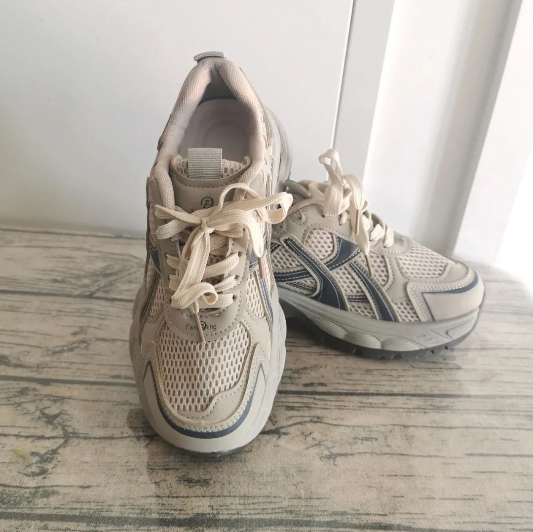 Brand New Beige and Grey Fashion Sneakers for women image indicator(4)